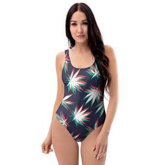 Reggae Leaf Psychedelic One Piece Swimsuite | Newhawaiianshirts DE