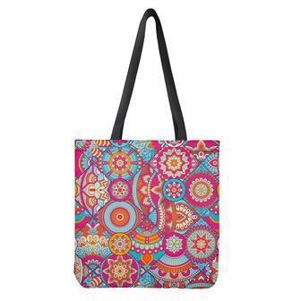 Retro Bohemian Mandala Pattern Print Tote Bag | Newhawaiianshirts CA