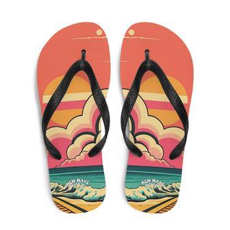 Retro Pink Cartoon Sunshine Beach Flip Flops Colorful | Newhawaiianshirts