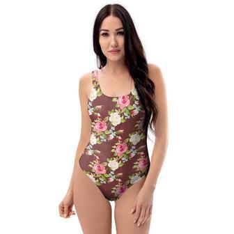 Rose Floral Print One Piece Swimsuite | Newhawaiianshirts AU