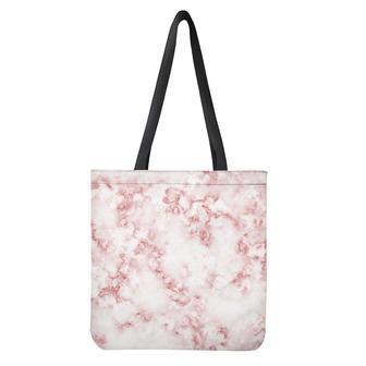 Rose Pink Marble Print Tote Bag | Newhawaiianshirts DE