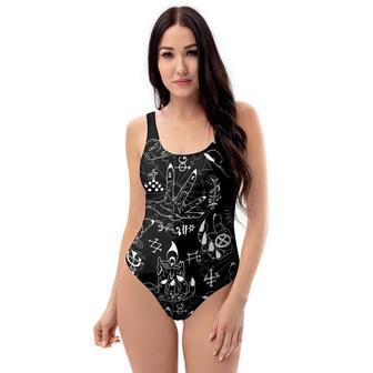 Satanic Gothic Witch One Piece Swimsuite | Newhawaiianshirts DE