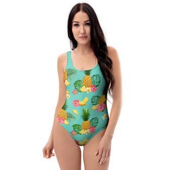 Slice Tropical Pineapple Print One Piece Swimsuite | Newhawaiianshirts AU