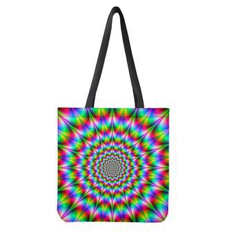 Spiky Psychedelic Optical Illusion Tote Bag | Newhawaiianshirts AU