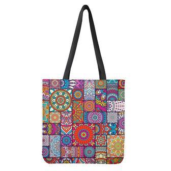 Square Bohemian Mandala Patchwork Print Tote Bag | Newhawaiianshirts