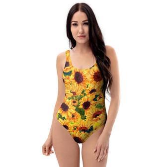 Sunflower Butterfly One Piece Swimsuite | Newhawaiianshirts