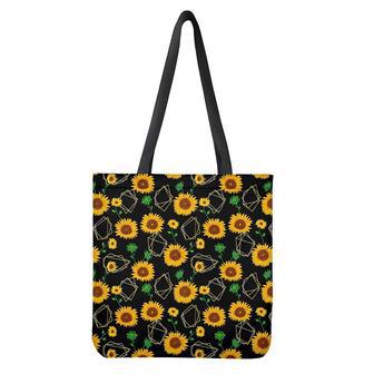 Sunflower Polygonal Pattern Print Tote Bag | Newhawaiianshirts