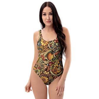 Sunflower Psychedelic One Piece Swimsuite | Newhawaiianshirts UK