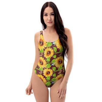 Sunflower With Bird And Butterfly One Piece Swimsuite | Newhawaiianshirts DE