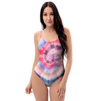 Swirl Rainbow Tie Dye One Piece Swimsuite | Newhawaiianshirts DE