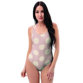 Tan Polka Dot One Piece Swimsuite | Newhawaiianshirts AU