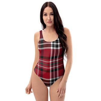 Tartan Plaid Print One Piece Swimsuite | Newhawaiianshirts UK