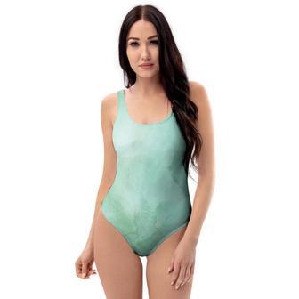 Teal Marble One Piece Swimsuite | Newhawaiianshirts UK