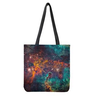 Teal Orange Universe Galaxy Space Print Tote Bag | Newhawaiianshirts AU