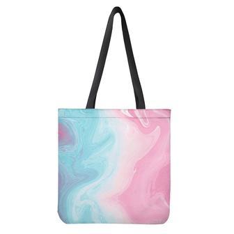 Teal Pink Liquid Marble Print Tote Bag | Newhawaiianshirts CA