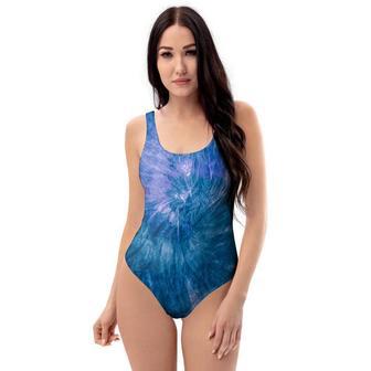 Tie Dye Blue Print One Piece Swimsuite | Newhawaiianshirts UK