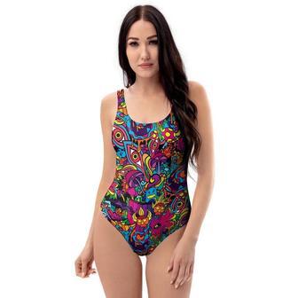 Tribal Hippie Trippy One Piece Swimsuite | Newhawaiianshirts AU