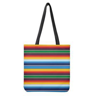 Tribal Mexican Blanket Stripe Print Tote Bag | Newhawaiianshirts