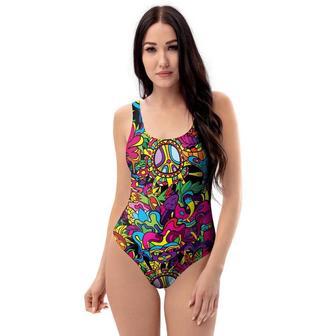 Tribal Trippy One Piece Swimsuite | Newhawaiianshirts UK