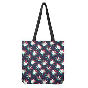 Trippy Hemp Leaves Reggae Pattern Print Tote Bag | Newhawaiianshirts DE