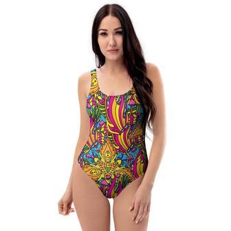 Trippy Hippie Flame Psychedelic One Piece Swimsuite | Newhawaiianshirts DE