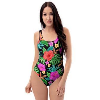 Tropical Hibiscus Floral Hawaiian Print One Piece Swimsuite | Newhawaiianshirts