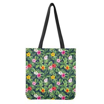 Tropical Hibiscus Flowers Pattern Print Tote Bag | Newhawaiianshirts CA