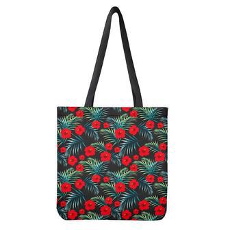 Tropical Hibiscus Leaves Pattern Print Tote Bag | Newhawaiianshirts UK