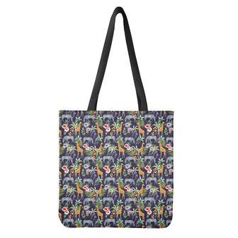 Tropical Zebra Giraffe Pattern Print Tote Bag | Newhawaiianshirts CA