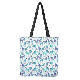 Turquoise Giraffe Pattern Print Tote Bag | Newhawaiianshirts UK