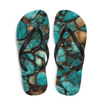 Turquoise Stoned Flip-Flops | Newhawaiianshirts CA