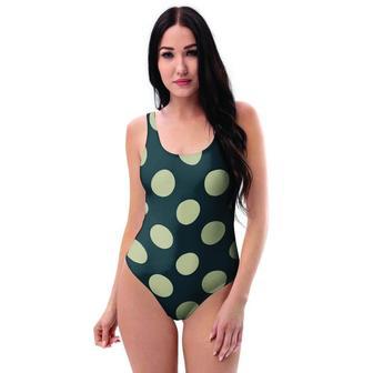 Vintage Black Polka Dot One Piece Swimsuite | Newhawaiianshirts CA