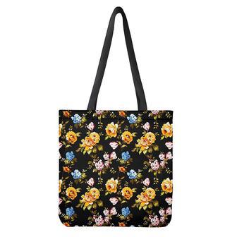 Vintage Floral Flower Pattern Print Tote Bag | Newhawaiianshirts CA