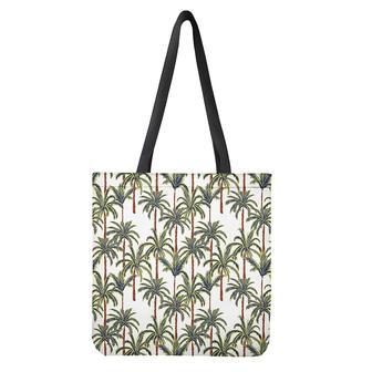 Vintage Palm Tree Beach Pattern Print Tote Bag | Newhawaiianshirts DE