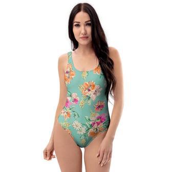 Vintage Pastel Floral Print One Piece Swimsuite | Newhawaiianshirts DE