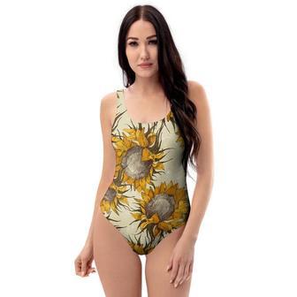 Vintage Sunflower One Piece Swimsuite | Newhawaiianshirts UK