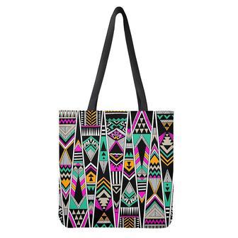 Vintage Tribal Aztec Pattern Print Tote Bag | Newhawaiianshirts AU