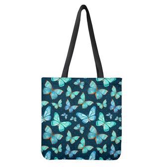 Watercolor Blue Butterfly Pattern Print Tote Bag | Newhawaiianshirts UK