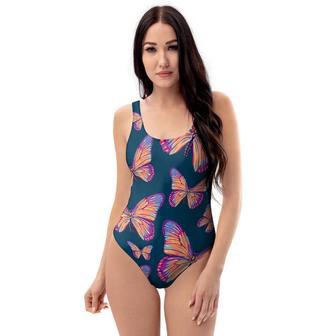 Watercolor Butterfly Print One Piece Swimsuite | Newhawaiianshirts UK