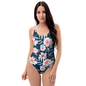 Watercolor Pink Rose Floral One Piece Swimsuite | Newhawaiianshirts AU