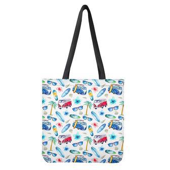 Watercolor Surfing Pattern Print Tote Bag | Newhawaiianshirts CA