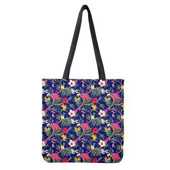 Watercolor Tropical Flower Pattern Print Tote Bag | Newhawaiianshirts CA