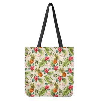 White Aloha Pineapple Pattern Print Tote Bag | Newhawaiianshirts AU