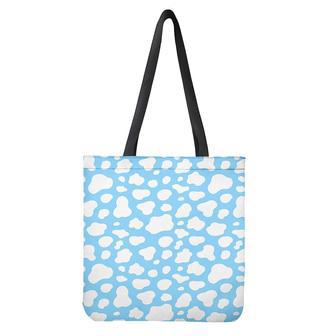 White And Blue Cow Print Tote Bag | Newhawaiianshirts CA