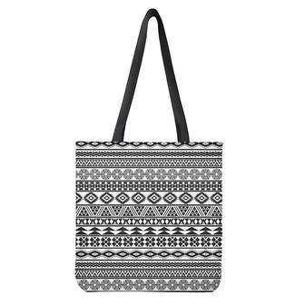 White And Grey Aztec Pattern Print Tote Bag | Newhawaiianshirts AU