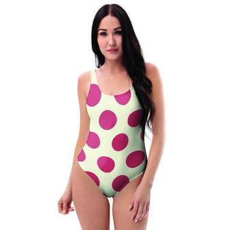 White And Red Polka Dot One Piece Swimsuite | Newhawaiianshirts AU