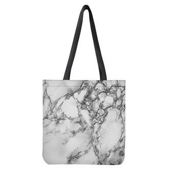 White Dark Grey Marble Print Tote Bag | Newhawaiianshirts CA