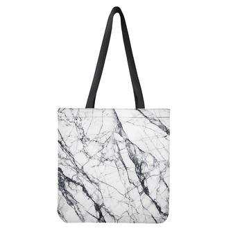 White Gray Scratch Marble Print Tote Bag | Newhawaiianshirts DE