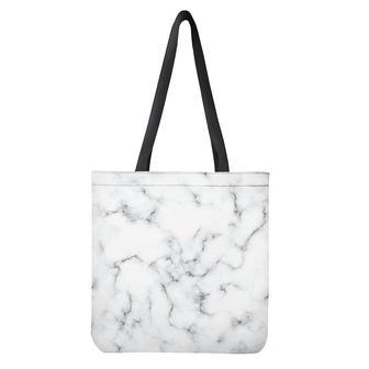 White Grey Smoke Marble Print Tote Bag | Newhawaiianshirts DE