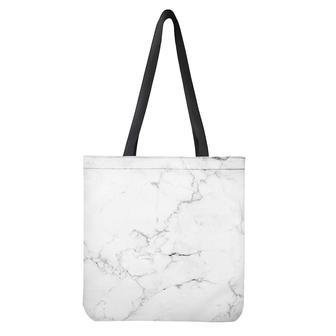 White Grunge Marble Print Tote Bag | Newhawaiianshirts CA